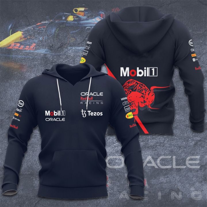 2023new-สเวตเตอร์ผู้ชาย-racin-สูตร-f1-3d-สีแดงพิมพ์ลายเสื้อลำลองเสื้อสวมหัวลายวัวสำหรับเด็ก