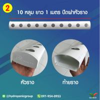 ราง 1 เมตร 10 หลุม ปิดฝาหัวราง by hydroponicgroup