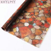 Colored Stones Static Window Film Stained Self-Adhesive Privacy Sunscreen Curtain Terrace Sliding Doors Glass Sticker 45x100cm