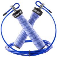 Blue Crossfit Jump Rope Skip Speed &amp; Weighted Jump Ropes With Extra Speed Cable Ball Bearings Anti-Slip Handle For Double Unders