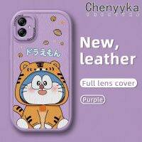 Chenyyyka เคส M04 F04 A04E ปลอกสำหรับ Samsung A04ลายเสือ,ดีไซน์ใหม่บางโดราเอมอนนุ่มหนังเคสโทรศัพท์มีลายฝาปิดด้านหลังเลนส์เต็มรูปแบบเคสป้องกันกล้อง