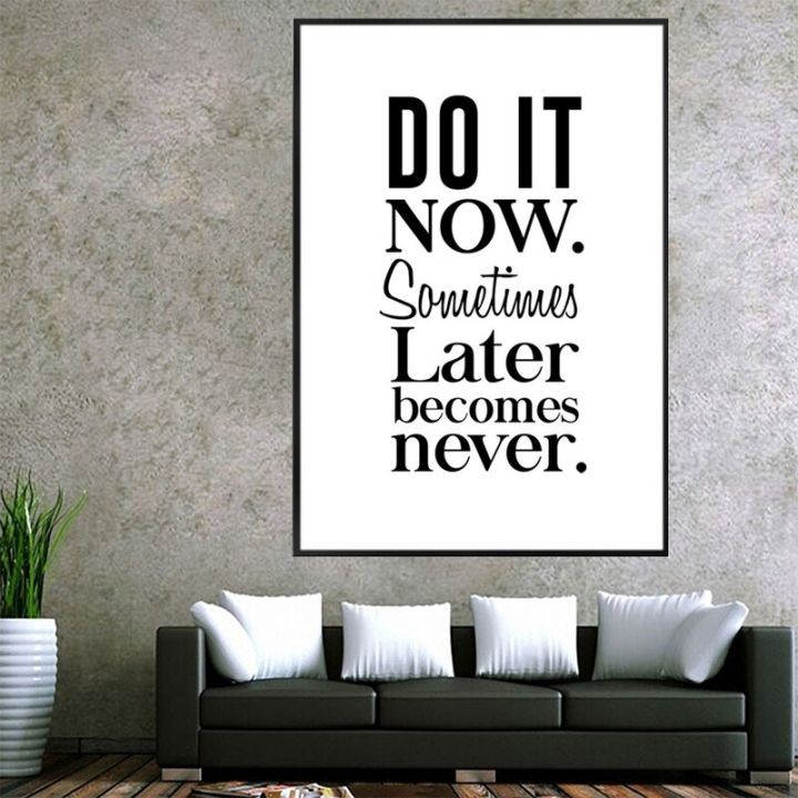 English Inspirational Quotes Words Poster Canvas Print Painting Wall ...