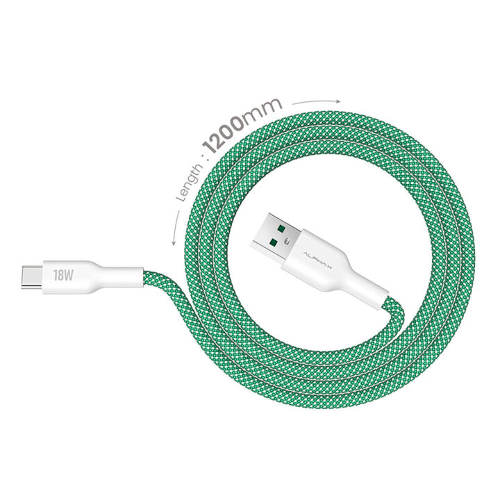 Cable Type-C 18W(Dark Green,ALUSB-2C)