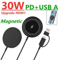 30W Magnetic Wireless Charger for Macsafe iPhone 14 13 12 Pro Max Mini USB A PD Fast Wireless Charging Pad Stand Mag Chargers