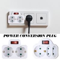 White EU European Type Conversion Plug 1 TO 2 3 Way German Standard Power Adapter Socket 16A Travel Plugs AC 110 250V