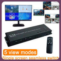 4K KVM HDMI Multviewer 4 In 1 Out สวิตช์ไร้รอยต่อ1080P Quad Screen มุมมองหลายตัวรองรับเมาส์และคีย์บอร์ด USB