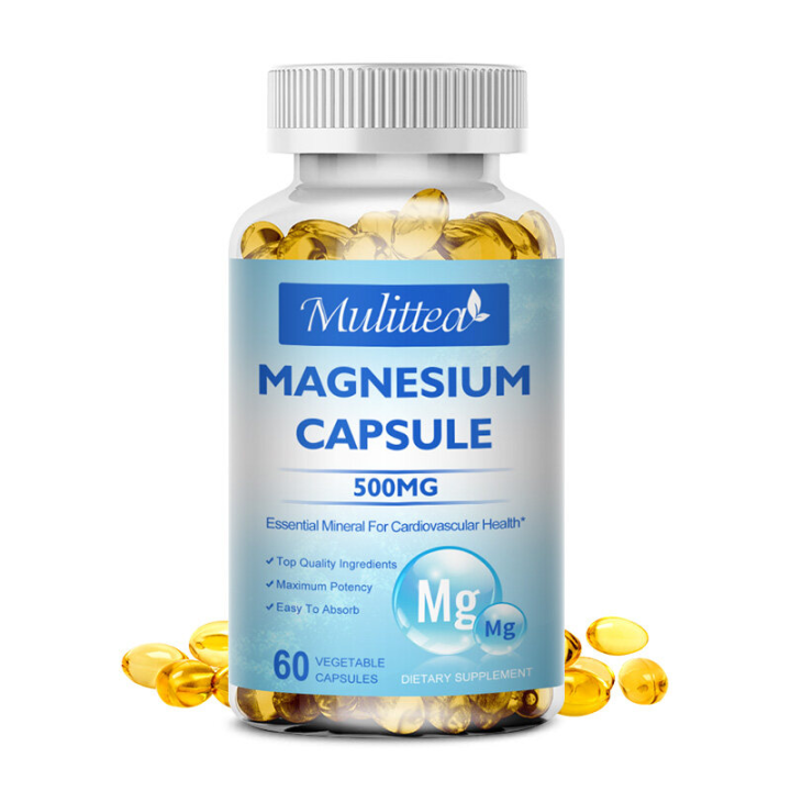 Magnesium Capsules 500mg for Supports Muscle, Joint, and Heart Health