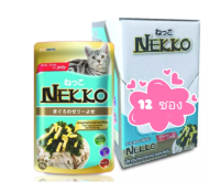 Nekko อาหารแมว 70  g ปลาทูน่าหน้าสาหร่ายไข่ตุ๋นในเยลลี่ (12  ซอง)