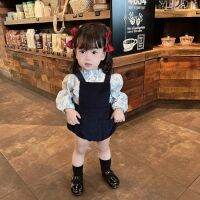 ? 2023 High quality new style baby girl autumn dress shirt foreign style floral top baby autumn all-match bottoming shirt sweet floral long-sleeved shirt