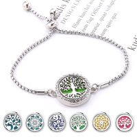 【YF】 Aromatherapy Bracelet Diffuser Jewelry Christmas Adjustable Chain Tree of life Flower Aroma Bracelets Perfume Locket