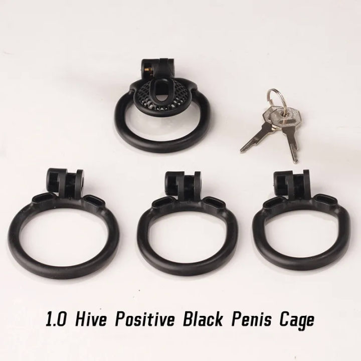 Cage With Four Different Ring Sizes Sissy Cage Chastity Device Breathable Lock Honeycomb 4378