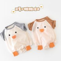 New baby Siamese clothes full moon summer male baby package fart princess dress pajamas triangle ha summer thin section