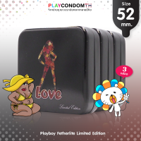 ถุงยางอนามัย 52 เพลย์บอย เฟทเธอร์ไลท์ ถุงยาง Playboy Fetherlite Limited Edition ผิวเรียบ บางพิเศษ (3กล่อง)