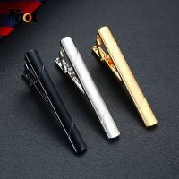 【YF】 Vnox Mens Classic Tie Clips Black and Gold Color Gifts for Him Jewelry Accessory