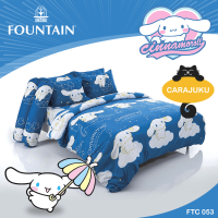 FOUNTAIN ชุดผ้าปูที่นอน ชินนามอนโรล Cinnamoroll FTC053 สีน้ำเงินกรมท่า #ฟาวเท่น 3.5ฟุต 5ฟุต 6ฟุต ผ้าปู ผ้าปูที่นอน ผ้าปูเตียง ผ้านวม ชินนาม่อนโรล