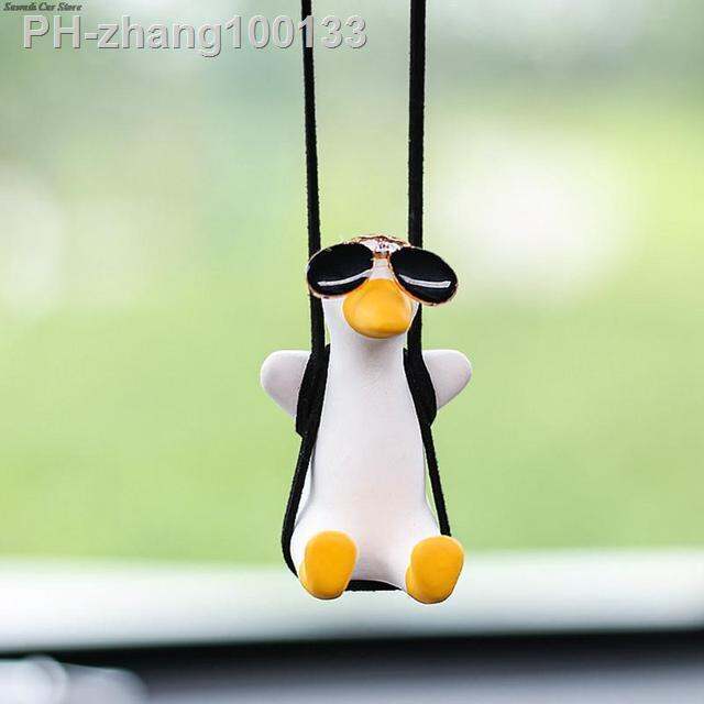 car-accessorie-swing-duck-penguin-squirrel-pendant-auto-rearview-mirror-ornaments-birthday-gift-auto-decoraction-car-fragrance