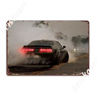 Celestineor Challenger Hellcat Srt Burnout Poster - Metal Plaque Wall Pub Mural-Adjustable Tin Sign