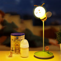 USB Recharge Night Light Touch Sensor Carton Bee Night Lamp Creative Dimming Reading Lamp for Bedside Babys Room Infant Gift