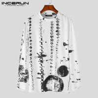 [ดีเลิศ] เสื้อยืดผู้ชาย INCERUN เสื้อคอลูกเรือแฟชั่น Hippy เสื้อแขนยาวพิมพ์ลายอเนกประสงค์ (เสื้อผ้าลำลอง) #3