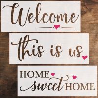 Reusable Large Word Stencils for Painting on Wood – Home Sweet Home  This is Us  Welcome