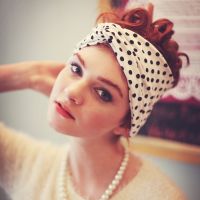 【CC】 Fashion Silk  Knot Headband Dot Bow Elastic Turban Ladies Headwrap Hair accessories