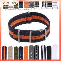 VJMHGS 18 20 22 mm ทนทาน ปรับได้ กีฬา สายนาฬิกาแบบวนซ้ำ ทดแทน สร้อยข้อมือทอไนลอน สายนาฬิกา