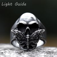 Exaggerated Skull with honeybee Ring For Men 2022 retro Gothic Personality Punk Ring Fashion Metal Accessories Party Jewelry