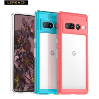 Lereach เคสโปร่งใสที่มีสีสันสำหรับ Google Pixel 7 Pro โปรกรอบ TPU แบบนุ่ม + เคสโทรศัพท์ปกฮาร์ดดิสก์ PC