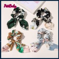 PETIBABY แฟชั่น ผ้าซาติน อุปกรณ์ตกแต่งผม หมวกกันน็อก ที่ยึดหางม้า ดอกไม้ scrunchie ที่คาดผมโบว์ ที่คาดผมหูกระต่าย