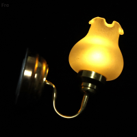 Fre 1:12 dollhouse Miniature Wall Lamp โคมไฟ LED โต๊ะทำงานโคมไฟผนังตุ๊กตาของเล่นตกแต่ง