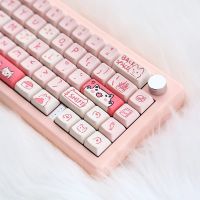 146/66คีย์ MDA Profile สีชมพู Meow Keycaps ธีม Meow สำหรับกลไกคีย์บอร์ดเล่นเกมสวิตช์ Mx PBT ห้าด้านการระเหิดตัวครอบปุ่มคีย์บอร์ด