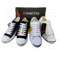 (พร้อมส่ง?)Jack-Gold Cityรองเท้าผ้าใบพื้นนุ่มใส่ทน! มี 5 สี ขาว ดำ กรม ครีม ดำดำ Size37-45