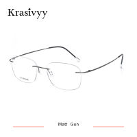 Krasivyy Classic Pure Titanium Rimless Glasses Frame Men Optical Prescription Eyewear Ultralight Frameless Eyeglasses for Men