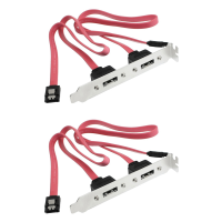 2X Dual Port SATA Serial Cable to ESATA Bracket Adapter Cable