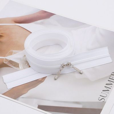 White No.3 Double Open Invisible Zipper Long Nylon Zipper for DIY Home Textile Throw Pillow Quilt Garment Sewing Accessories Door Hardware Locks Fabri