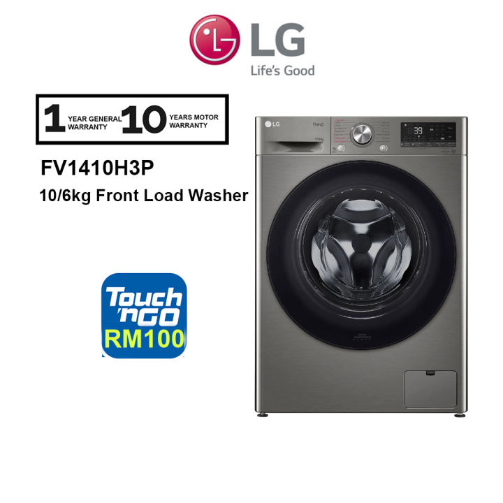 LG 10/6kg Front Load Washer Inverter with AI Direct Drive, Steam