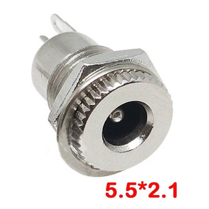 10pcs-dc099-5-5-mm-x-2-1mm-2-5mm-5a-30v-high-current-dc-power-jack-socket-female-panel-mount-connector-metal-5-5-2-1-5-5-2-5-wires-leads-adapters