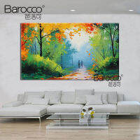 Barocco มือวาดภูมิทัศน์ภาพวาดสีน้ำมันป่าฤดูใบไม้ผลิภาพวาด Modern Home Wall ตกแต่ง 60x90 ซม. 70x100 ซม. 80x120 ซม. 90x150 ซม. ขนาดใหญ่