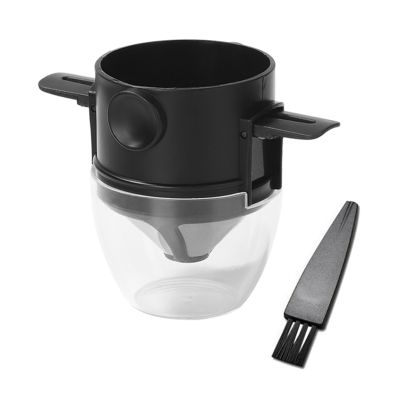 Foldable Portable Coffee Filter Coffee Maker Drip Coffee Tea Holder Reusable Paperless Pour over Coffee Dripper Black