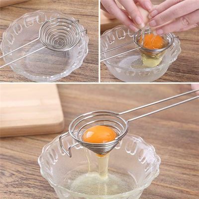 ◆ 1pc Egg White Separator with Long Steel Hook Kitchen Gadgets Funnel Cake Tools Stainless Steel Handle Making Egg Yolk Divider