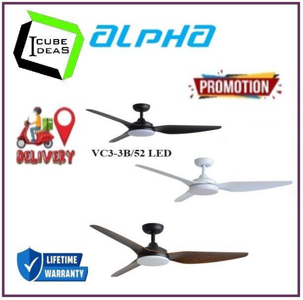Alpha Vannus VC3 3B/52 52 inch Ceiling Fan with LED Lights Lazada