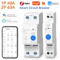 【LZ】 Tuya ZigBee Din Rail Circuit Breaker 1P 40A 2P Smart Timer Switch Relay Remote Control With Smart Home Voice Alexa Google Home