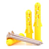 Plastic ExpansionTube Pipe Self Tapping Wall Anchors Drilling Woodworking Plugs Plastic Expansion With Stainless Steel Screw Kit