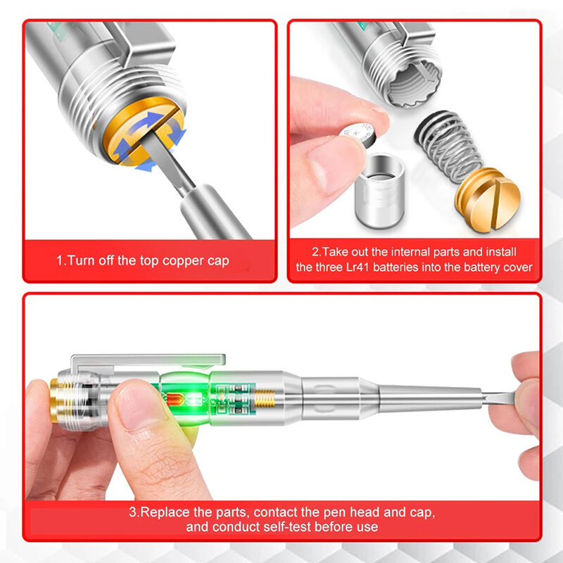 Voltage Tester Pen Intelligent Voltage Tester Pen AC Non contact Induction Test Pencil Voltmeter Power Detector Electrical Screwdriver Indicator