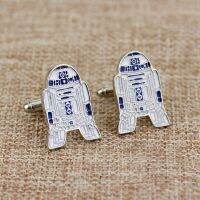 【Thriving】 infinley R2-D กระดุมข้อมือเสื้อหุ่นยนต์2อันกระดุมข้อมือยี่ห้อ7แอสโทรเม็คดรอยด์กระดุมข้อมือโลหะชุบเงิน R2 D 2อันของขวัญผู้ชาย