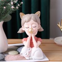 Girl Blow Bubble Art Statue Sculpture Figurine Model for Home 【AUG】