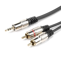 【1.5M/3M/5M/10M 】3.5มม.ถึง2สายสัญญาณเสียง RCA สำหรับโทรศัพท์,หูฟัง,ลำโพงสีดำ3.5มม.แจ็คสเตอริโอ2 RCA ชาย Aux สายเคเบิ้ล Audio