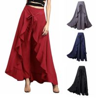 ✨felicelife✨Women Summer Elegant Chiffon Ruffle Skirt Wide Leg Pants