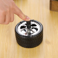 【cw】Creative Ashtray for Home Tire Design Ash Tray for Decoration Accessories Windproof Push Down Rotation Ashtray With Lidhot