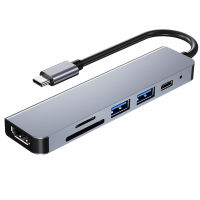 jianzhifen 6 In 1 Type-C ฮับ USB C ฮับ USB USB C ถึง USB 3.0 HDMI-Compatible Dock สำหรับ MacBook Pro สำหรับ Nintendo Switch USB-C Type C 3.0 Splitter